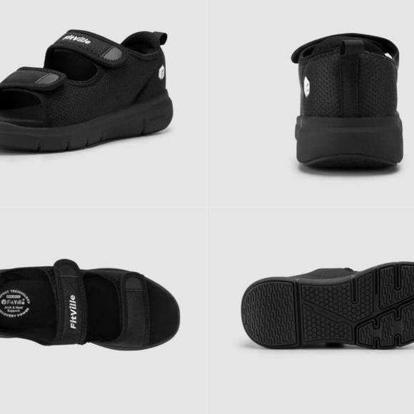 FitVille Womens Size 10W Wide or Mens 8W V3 EasyTop Recovery Sandal Arch Support - Picture 4 of 9